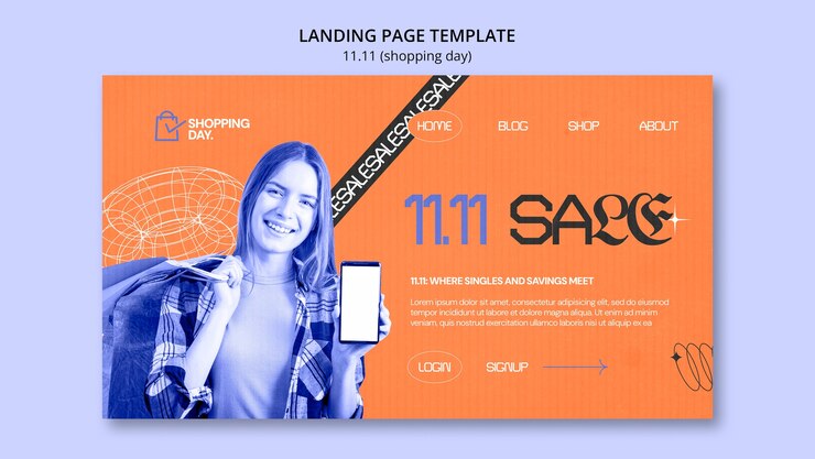 Free PSD 11.11 flash sale landing page  template