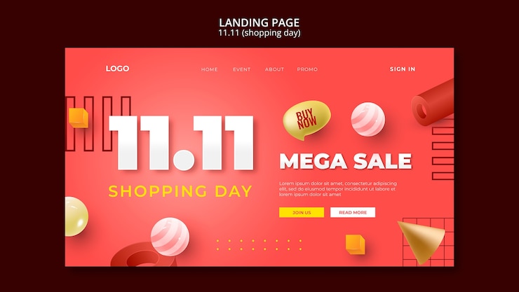 Free PSD 11.11 flash sale landing page template