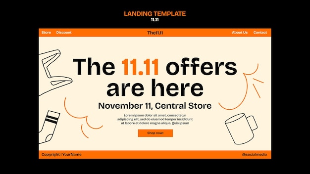 Free PSD 11.11 flash sale landing page  template