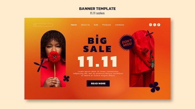 Free PSD 11.11 flash sale landing page template