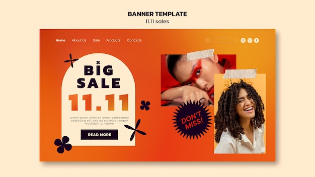 Free PSD 11.11 flash sale landing page template