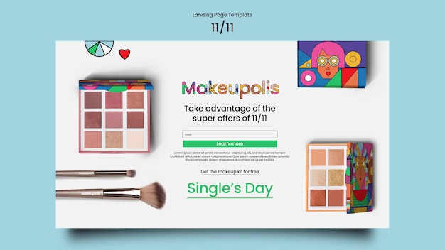 無料PSD 11.11 フラッシュセール ランディングページのテンプレート