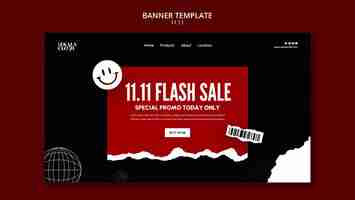 Free PSD 11.11 flash sale landing page  template