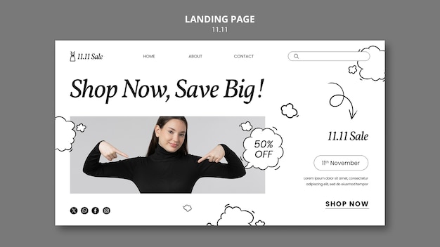 Free PSD 11.11 flash sale landing page template