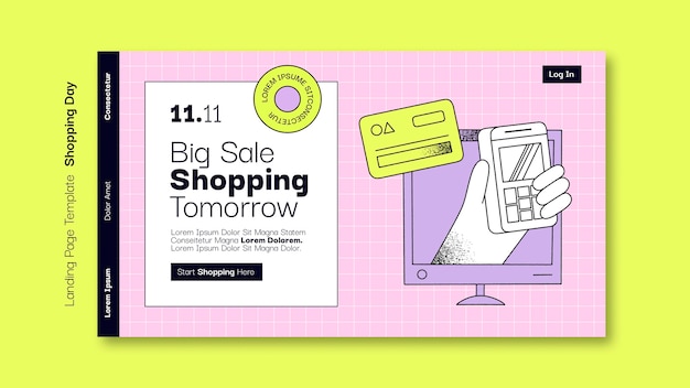 無料PSD 11.11 フラッシュセール ランディングページのテンプレート