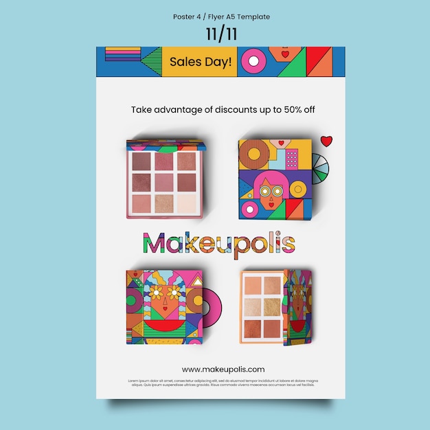 無料PSD 11.11 フラッシュセールポスターのテンプレート