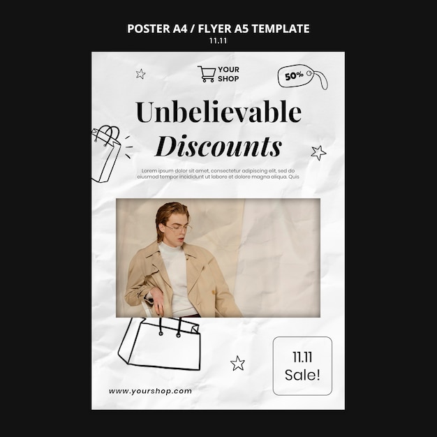 Free PSD 11.11 flash sale poster template