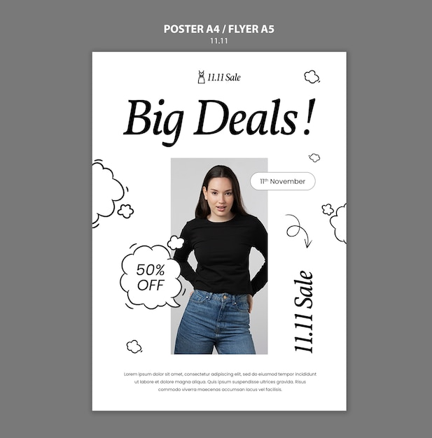 Free PSD 11.11 flash sale poster template