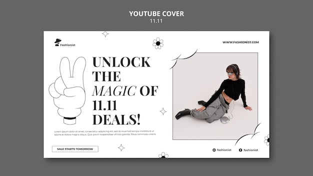 11.11 flash sale youtube cover template