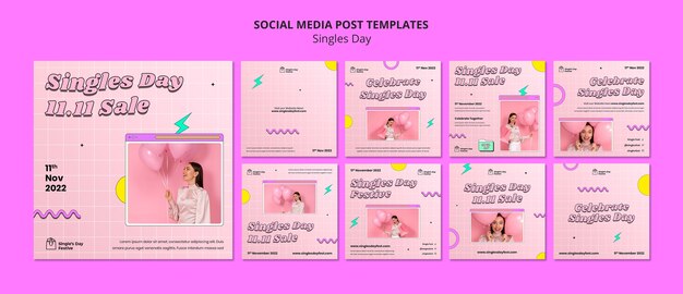 11.11 singles day instagram posts collection