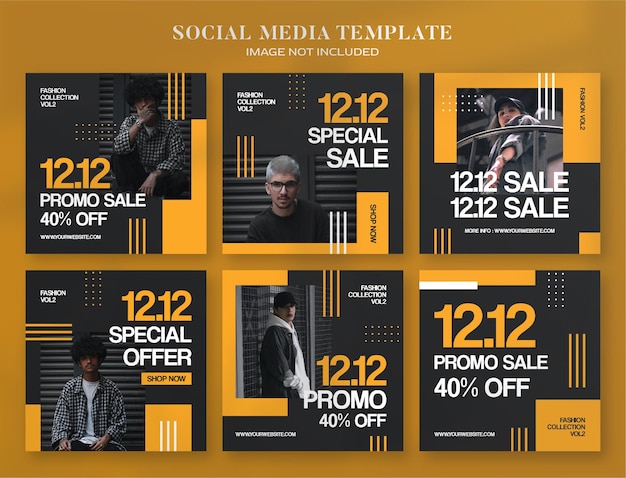 12.12 promo sale social media banner and instagram post template