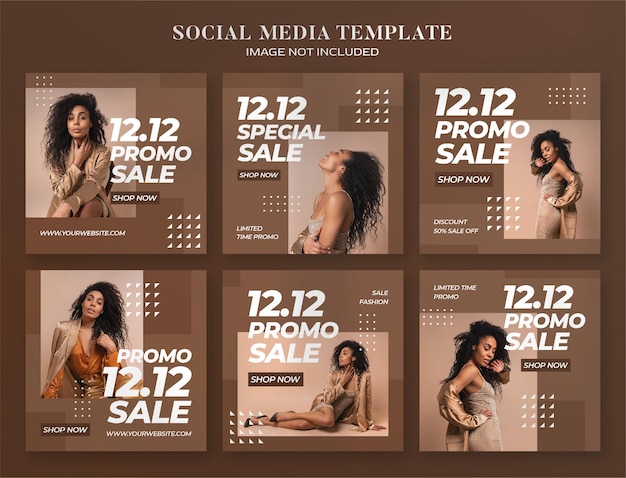 12.12 promo sale social media banner and instagram post template