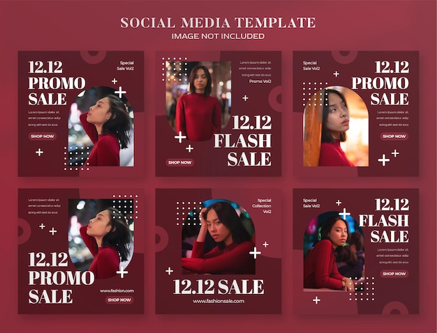 12.12 promo sale social media banner and instagram post template