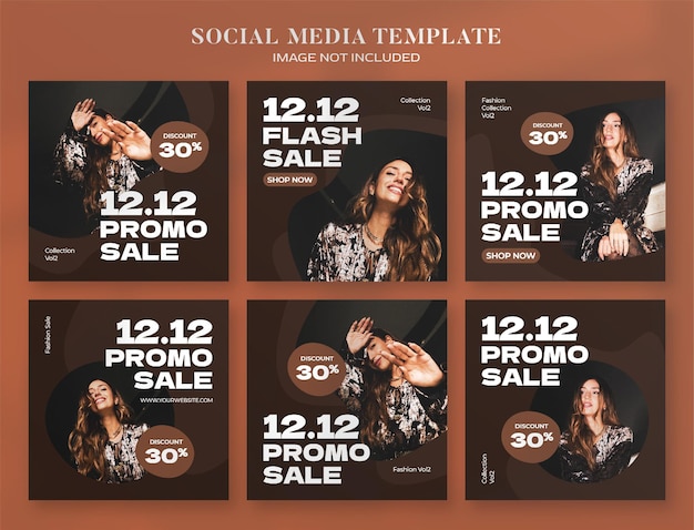 12.12 promo sale social media banner and instagram post template