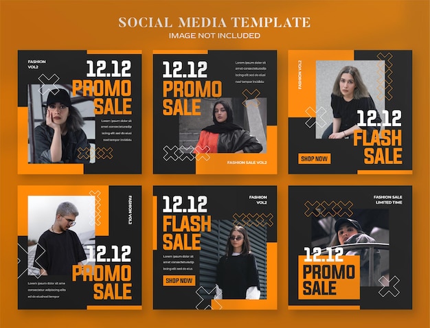 12.12 promo sale social media banner and instagram post template