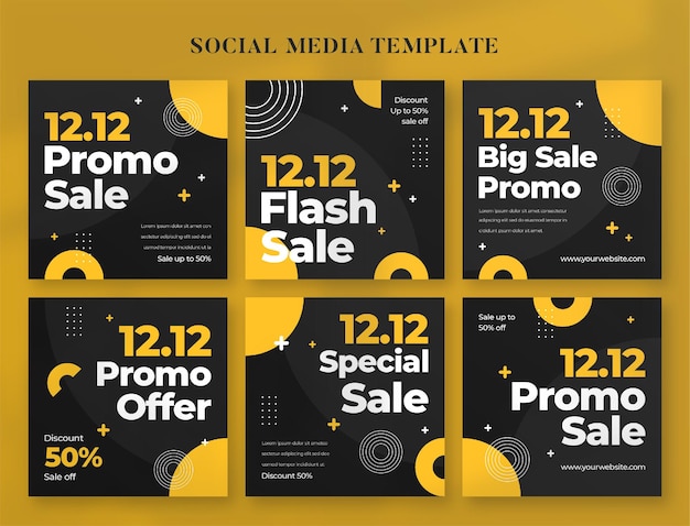 12.12 promo sale social media banner and instagram post template