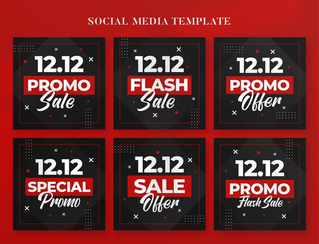 12.12 promo sale social media banner and instagram post template