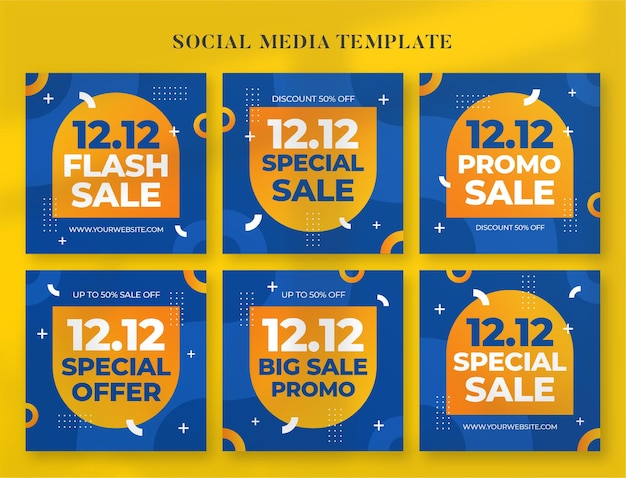 12.12 promo sale social media banner and instagram post template