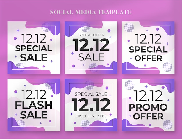 12.12 promo sale social media banner and instagram post template