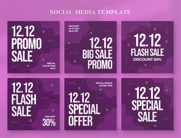 12.12 promo sale social media banner and instagram post template