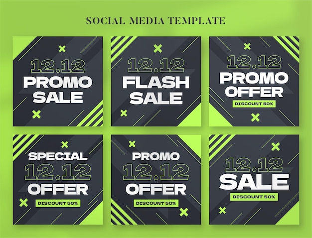 12.12 promo sale social media banner and instagram post template