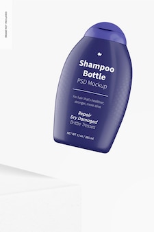 Mockup di bottiglia di shampoo da 13 once, che cade