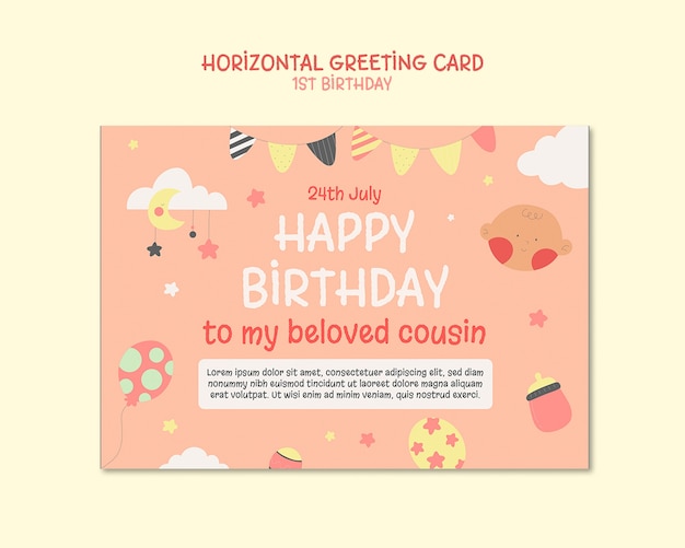 1st birthday template design