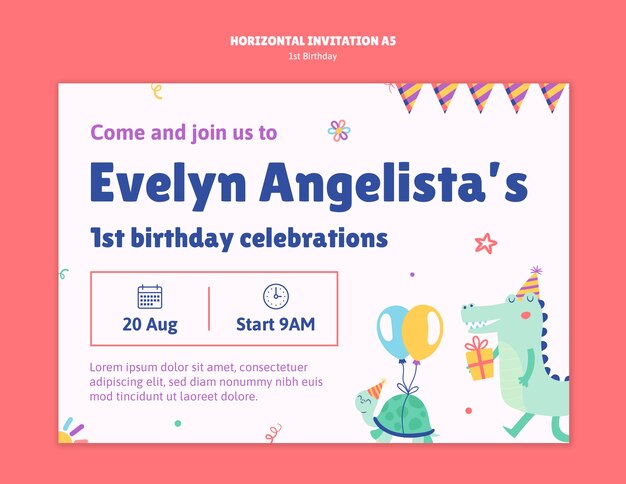 1st birthday template design