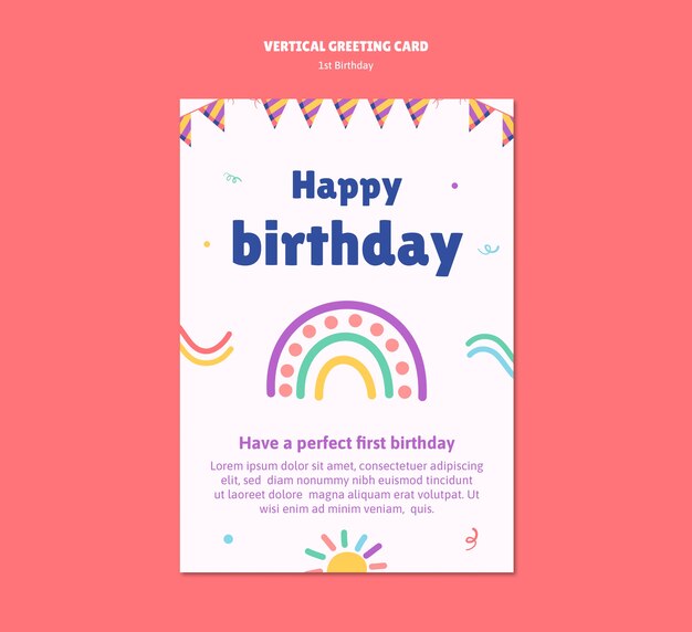 1st birthday template design