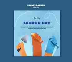 Free PSD 1st may labour day template design