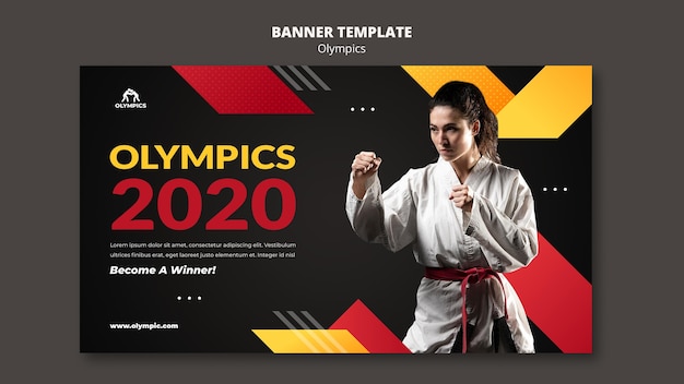PSD gratuito modello di banner per la competizione sportiva 2020