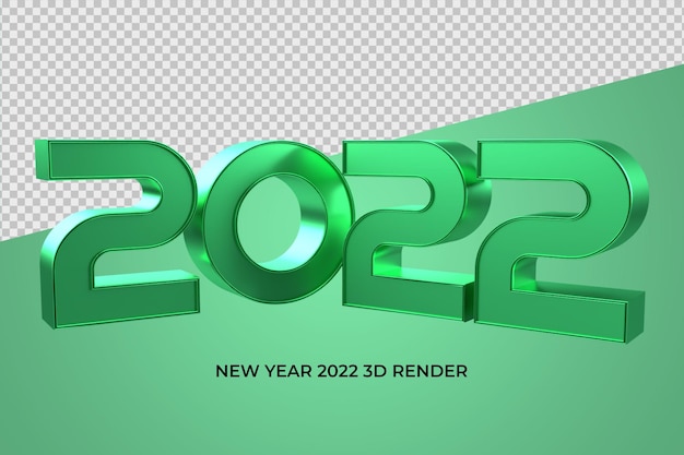 2022 3d текст рендер украшение зеленый