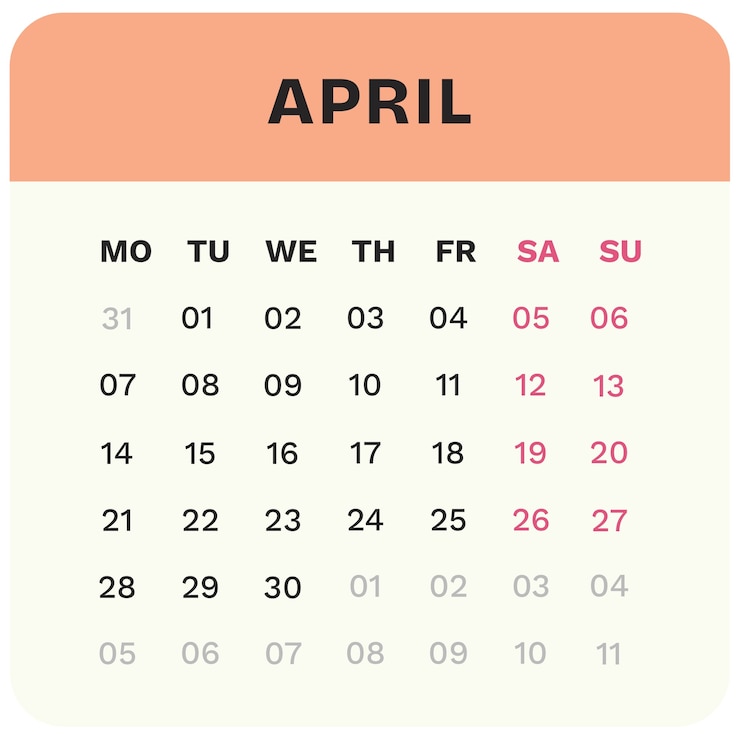 Free PSD 2025 monthly calendar illustration
