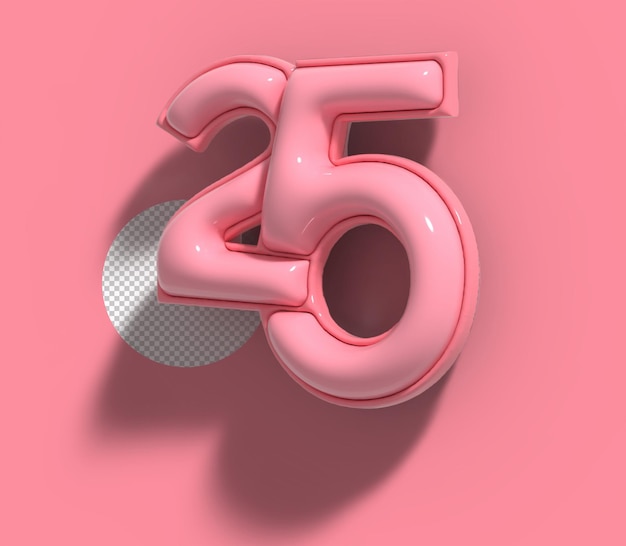 PSD gratuito lettering 25° anniversario 3d line art design carattere psd trasparente