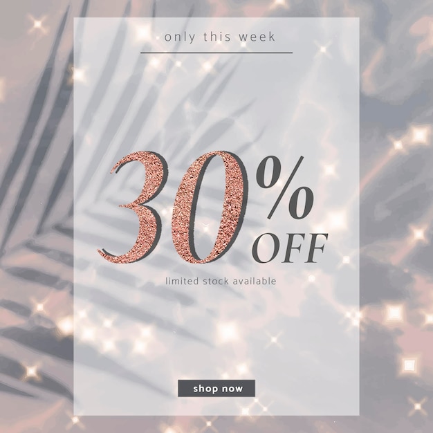 Free PSD 30% off sale template psd for social media post