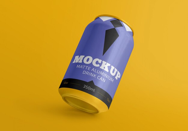Download Premium Psd 350ml Matte Aluminium Drink Can Mockup Yellowimages Mockups