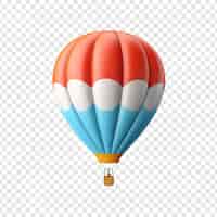 Free PSD 3d air balloon isolated on transparent background