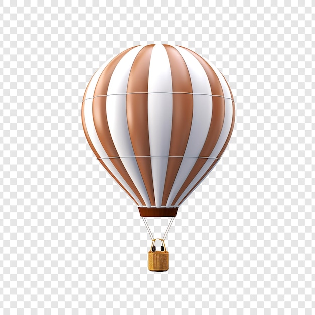 3d air balloon isolated on transparent background