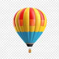 Free PSD 3d air balloon isolated on transparent background