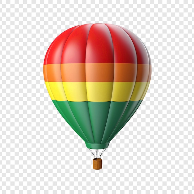 3d air balloon isolated on transparent background