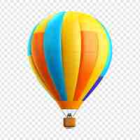 Free PSD 3d air balloon isolated on transparent background