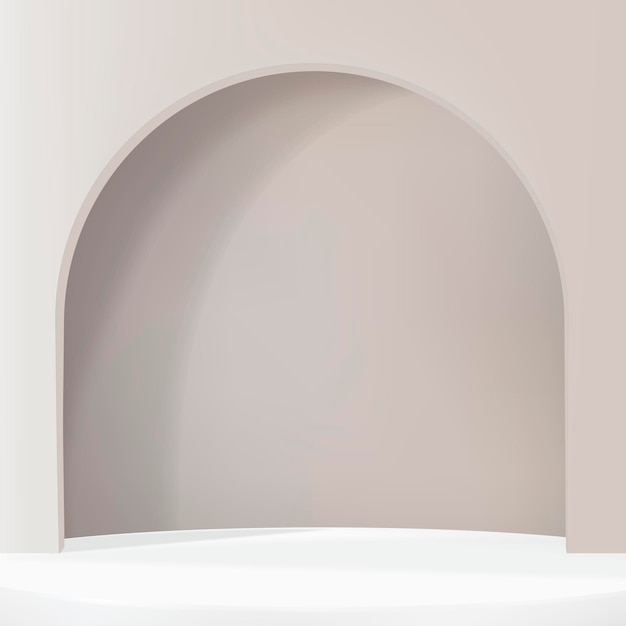 3D арка продукт фон psd в коричневом простом стиле
