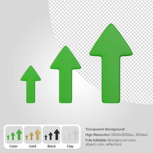 Free PSD 3d arrows up statistic