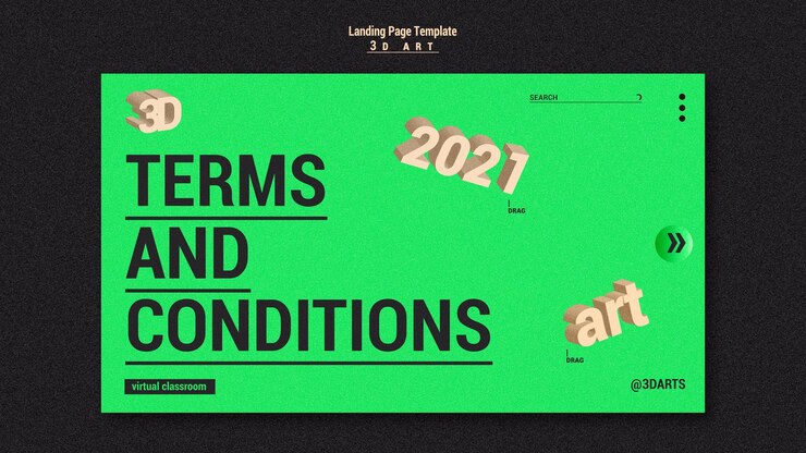 Free PSD 3d art contest landing page