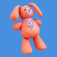 Free PSD 3d baby character with bunny toy