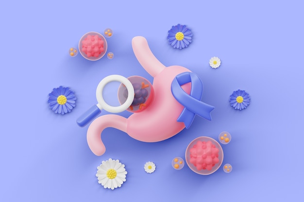 Sfondo 3d per la consapevolezza del cancro con il nastro