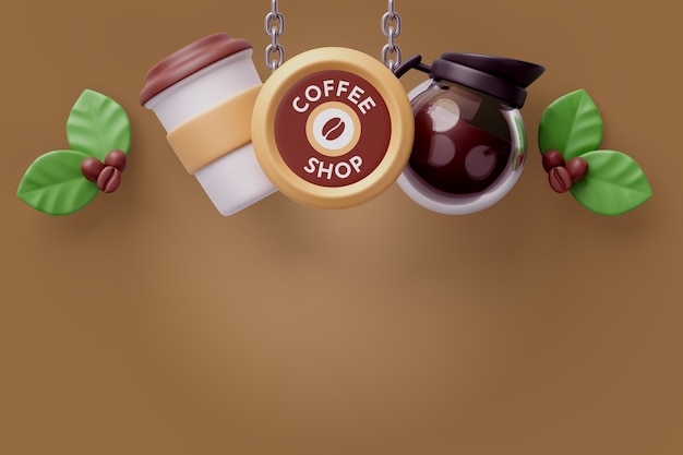 3d background for coffee shop