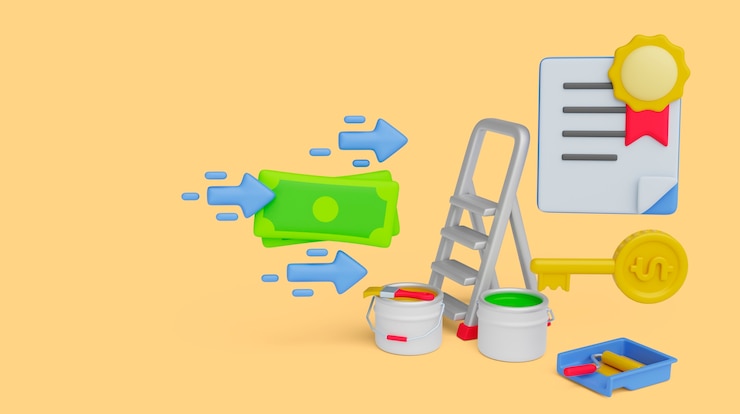 मुफ़्त PSD 3d background for cost of living going up