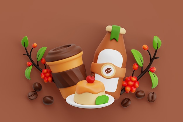 Free PSD 3d background for international coffee day