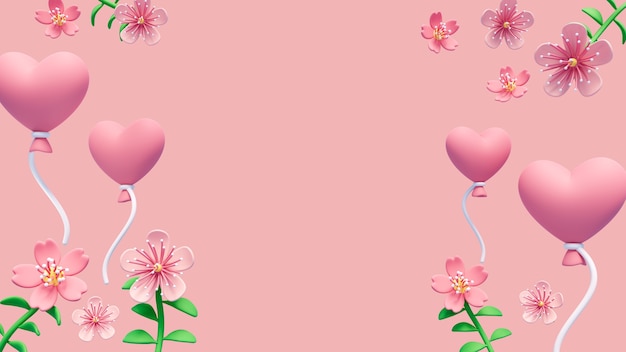 Free PSD 3d background for valentines day celebration